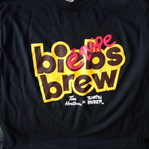 Tim Hortons x Justin Bieber Biebs Brew Equipe T-Shirt Size S - Picture 3 of 4